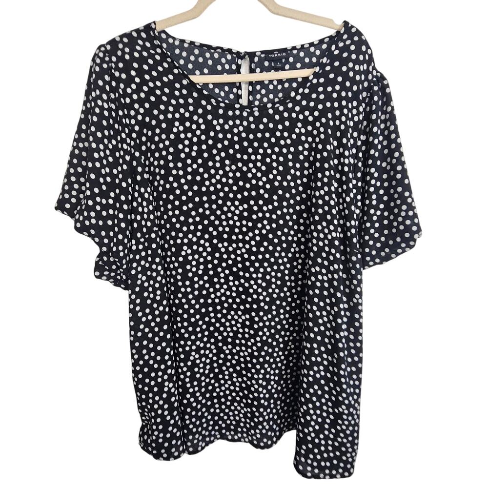 Torrid Womens Polka Dot Top Plus Size 4X Classic Minimalist Wedding Guest Preppy